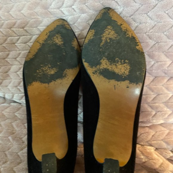 EUC Vintage Premier Collection women's Black Velvet Heels  Size 9 - Picture 12 of 12